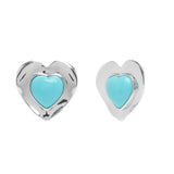 Gloria Studs in Rhodium Turquoise