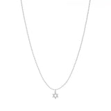 XS Star of David Necklace in Rhodium