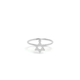 Star of David Ring in Rhodium