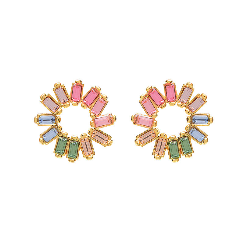 Earrings - Stella Studs in Gold Rainbow - Melissa Lovy