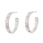 Earrings - Baby Serena Hoops in Rhodium - Melissa Lovy