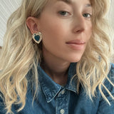 Gloria Studs in Rhodium Sapphire