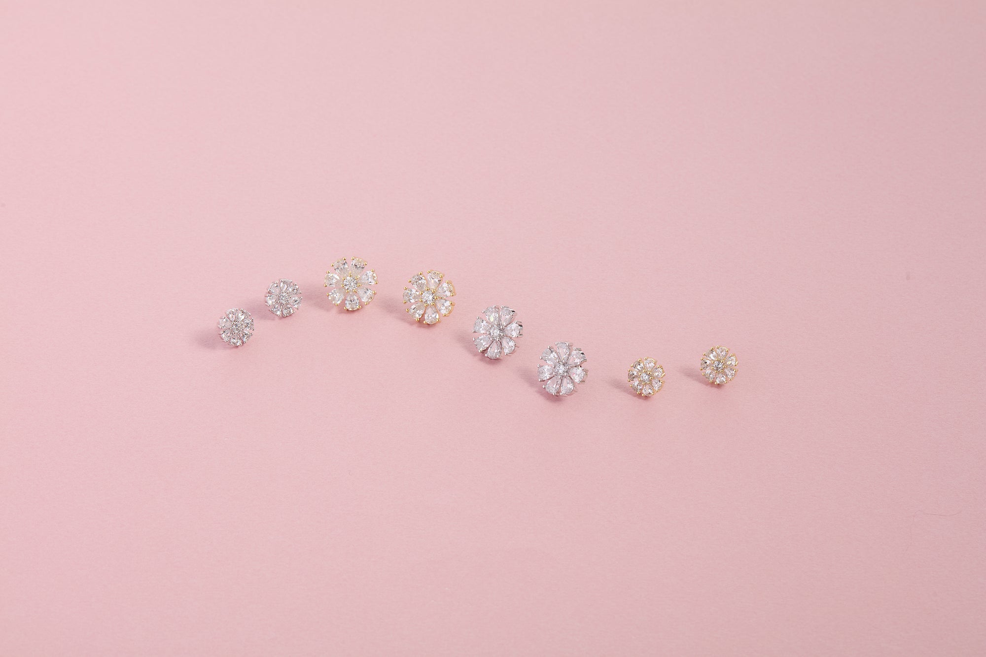 Baby Maggie Studs in Rhodium