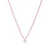 Court Necklace in Pink and Rhodium