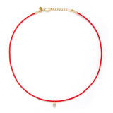 Red Bendel Necklace in Gold