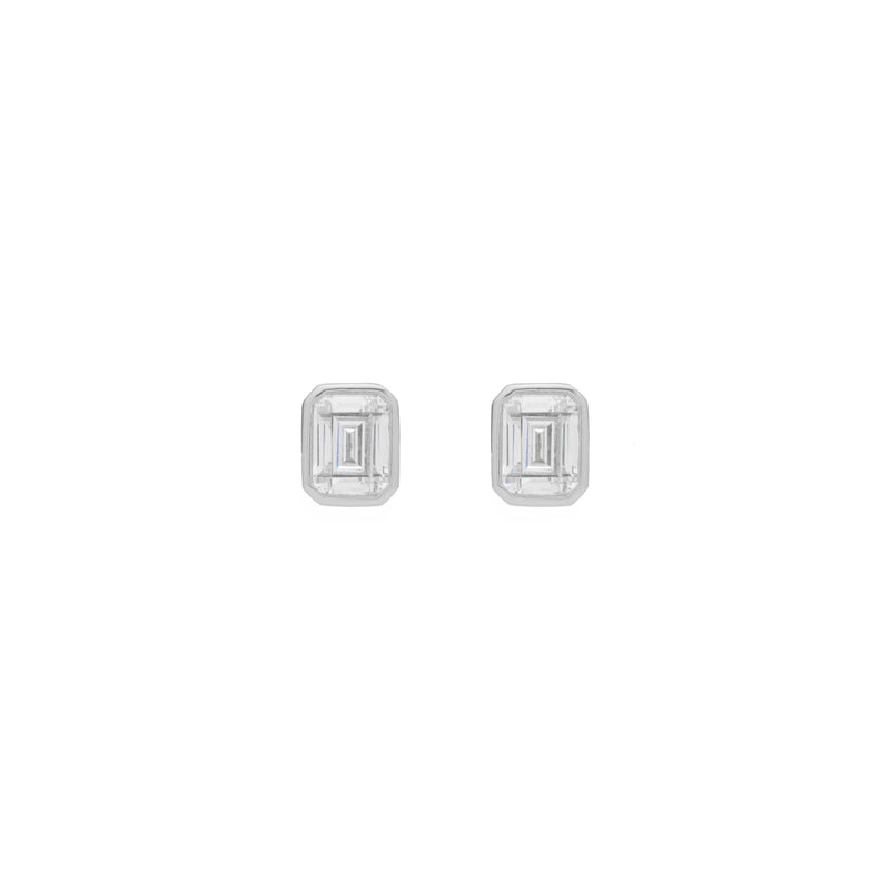 Baby Miller Studs in Rhodium