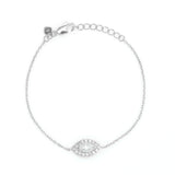 Evil Eye Bracelet in Rhodium Crystal