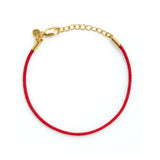 Red Bendel Anklet in Gold