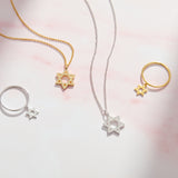 Star of David Ring in Rhodium