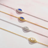 Evil Eye Bracelet in Rhodium Crystal