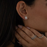 Baby Miller Studs in Rhodium