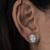 Soleil Studs in Rhodium