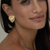 Gloria Studs in Gold Pearl