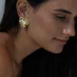 Gloria Studs in Gold Pearl