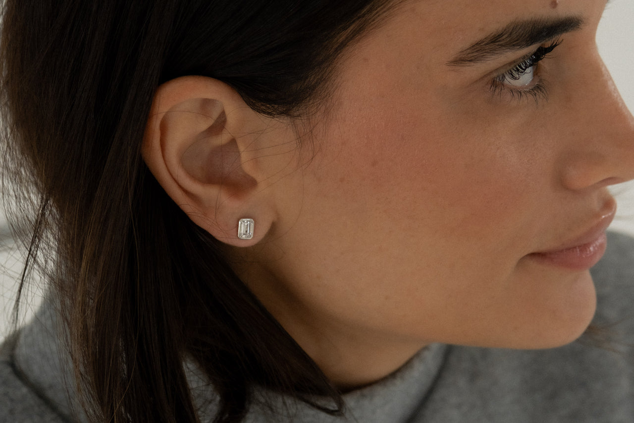 XS Baby Miller Studs in Rhodium