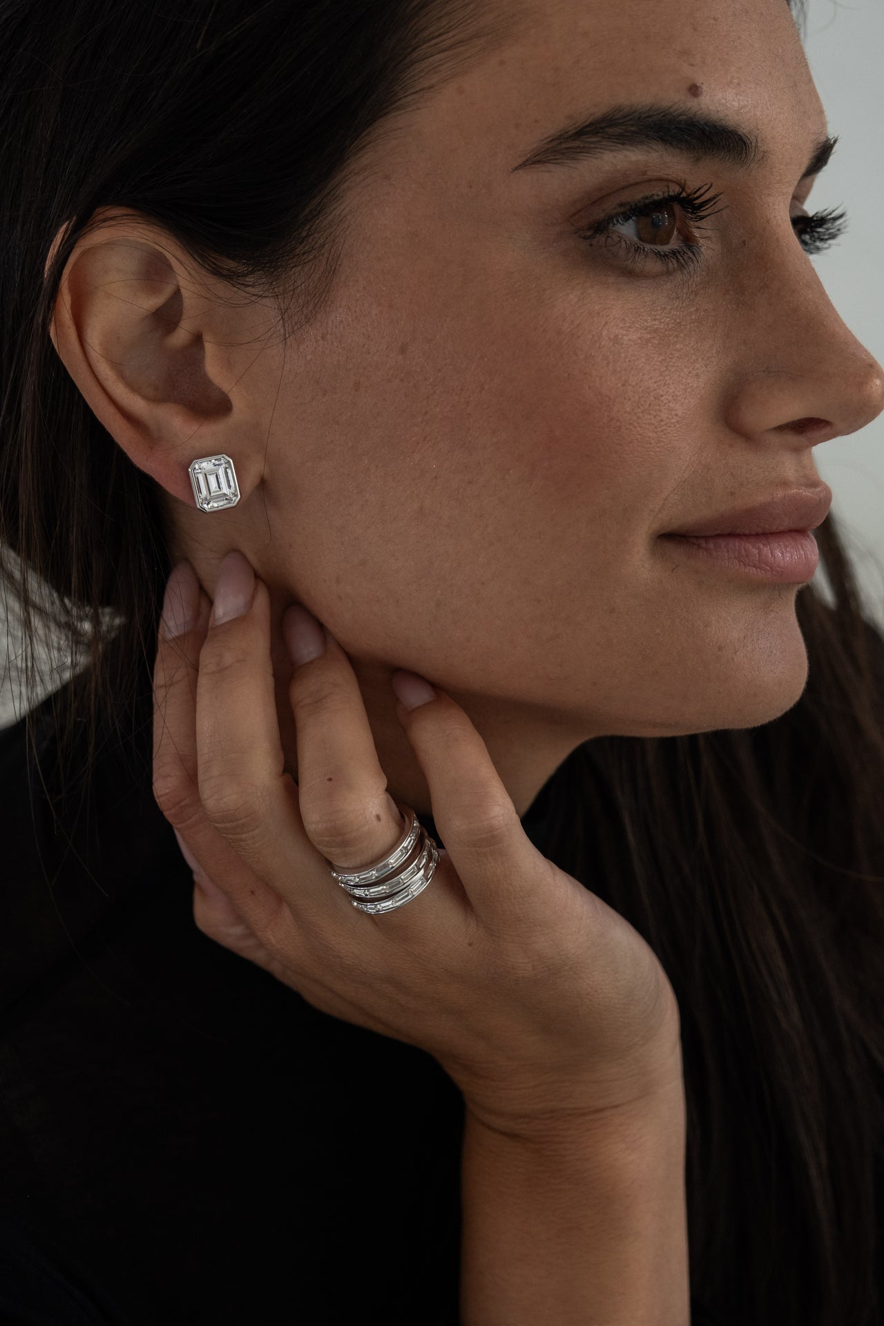 Miller Studs in Rhodium