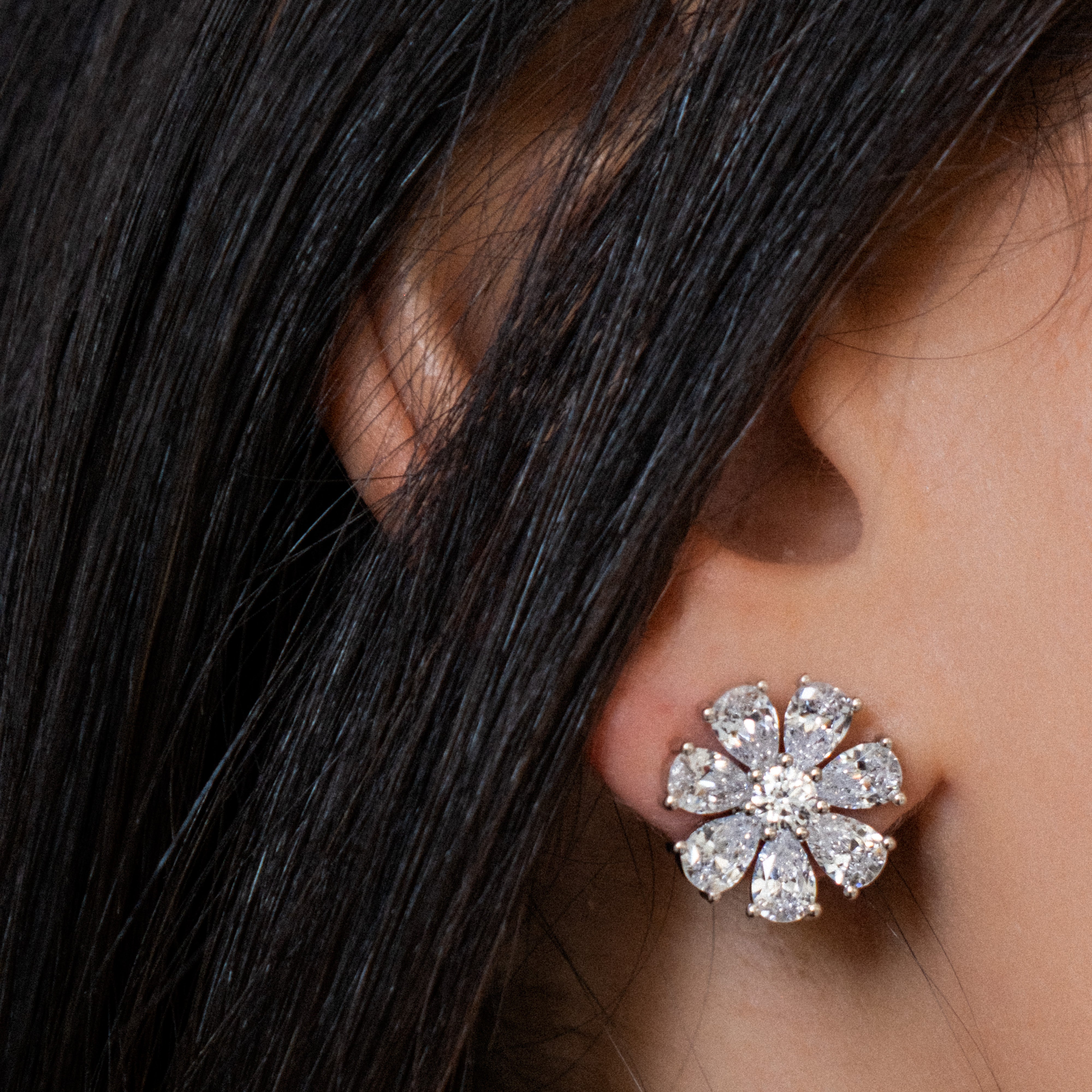 Maggie Studs in Rhodium
