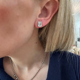 Baby Miller Studs in Rhodium
