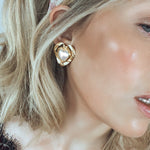 Earrings - Gloria Earrings in Gold Pearl - Melissa Lovy