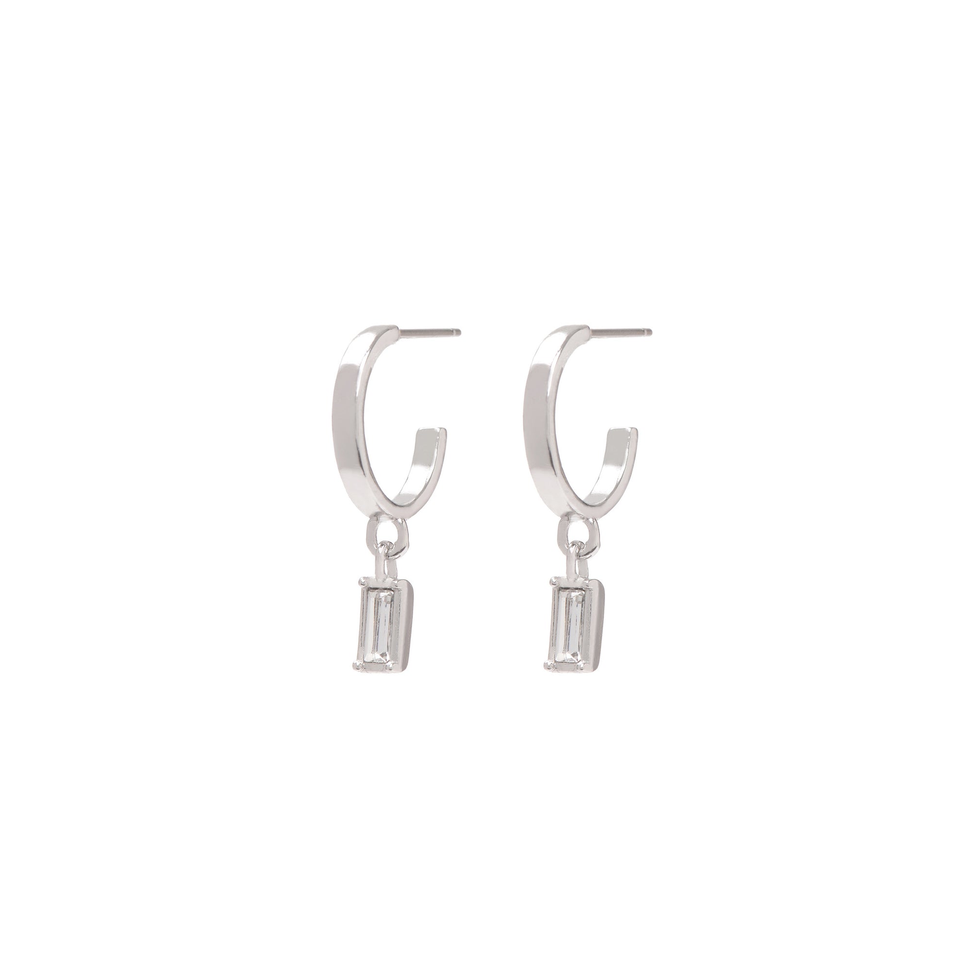 Earrings - Cara Mini Hoops in Rhodium - Melissa Lovy