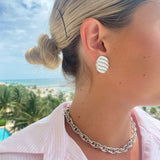 Oceana Studs in Rhodium - Sample Sale Summer '26