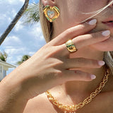 Gloria Studs in Gold Pearl