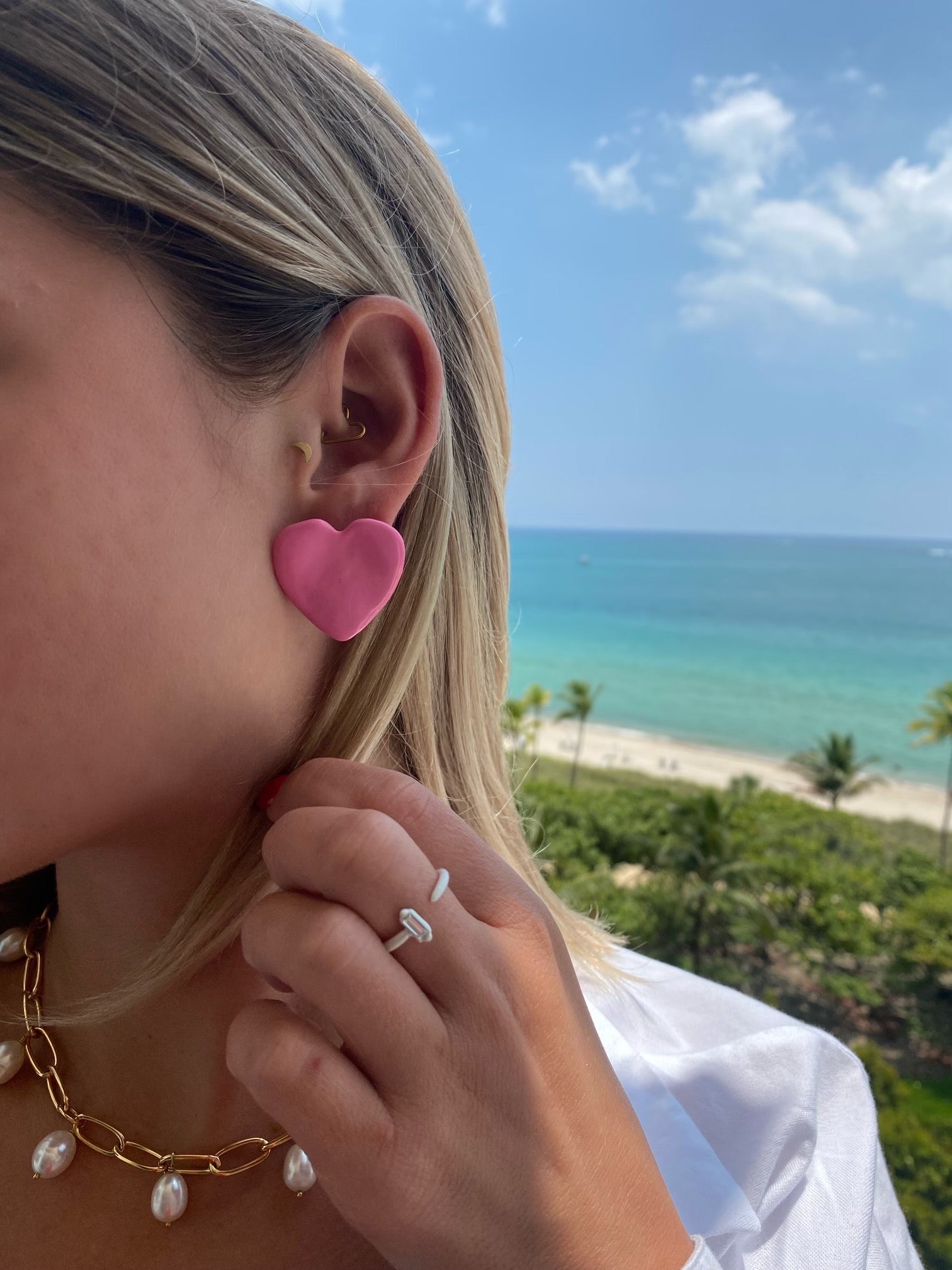 Lillie Studs in Bubble Gum - SPRING CLEANING