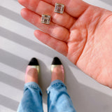 Kate Studs in Rhodium