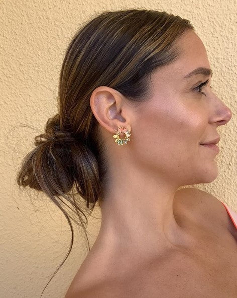 Earrings - Stella Studs in Gold Rainbow - Melissa Lovy