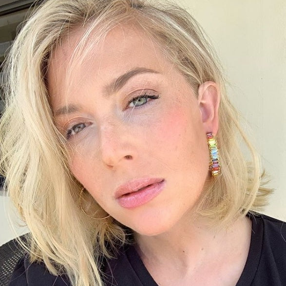 Earrings - Serena Hoops in Gold Rainbow - Melissa Lovy