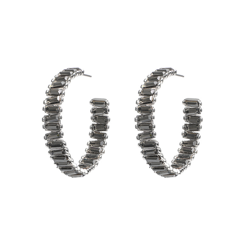 Earrings - Baby Serena Hoops in Black Diamond (Limited Edition) - Melissa Lovy