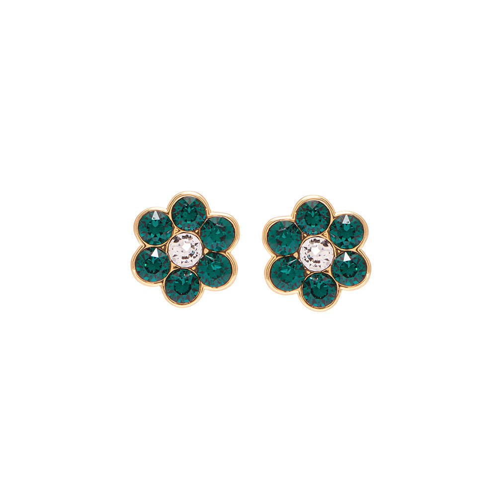 Baby Libby Studs in Gold with Emerald