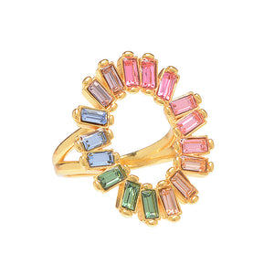 Rings - Charlotte Ring in Gold Rainbow - Melissa Lovy