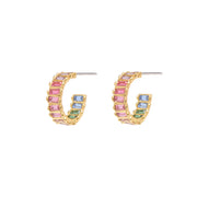 Earrings - XS Baby Serena Hoops in Gold Rainbow - Melissa Lovy