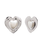 Earrings - Gloria Earrings in Rhodium Pearl - Melissa Lovy