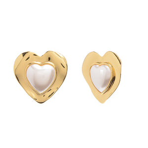 Earrings - Gloria Earrings in Gold Pearl - Melissa Lovy