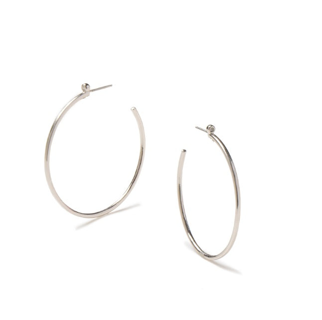 Earrings - Tinsley Hoop in Rhodium - Melissa Lovy