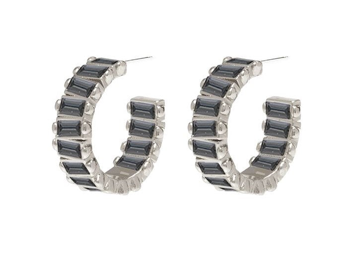 XS Baby Serena Hoops in Rhodium Gunmetal - BFCM SAMPLE SALE